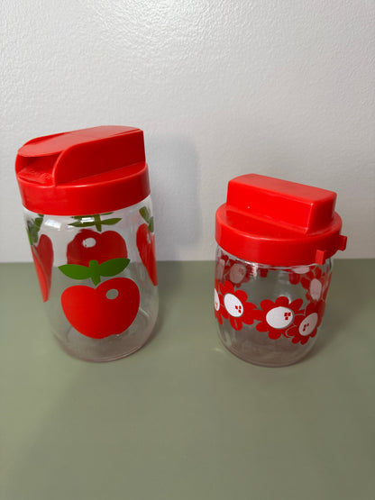 Lot de deux pots rouges vintage Belles Trouvailles