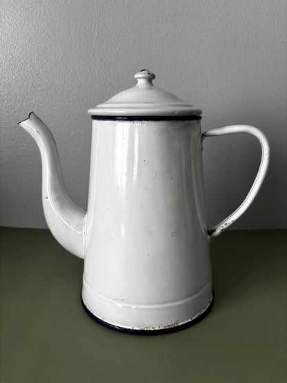 Cafetière émaillée blanche Belles Trouvailles