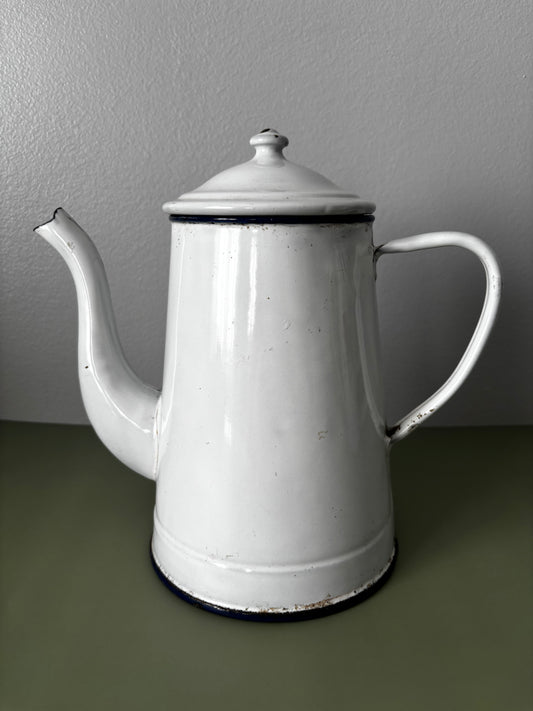 Cafetière émaillée blanche Belles Trouvailles
