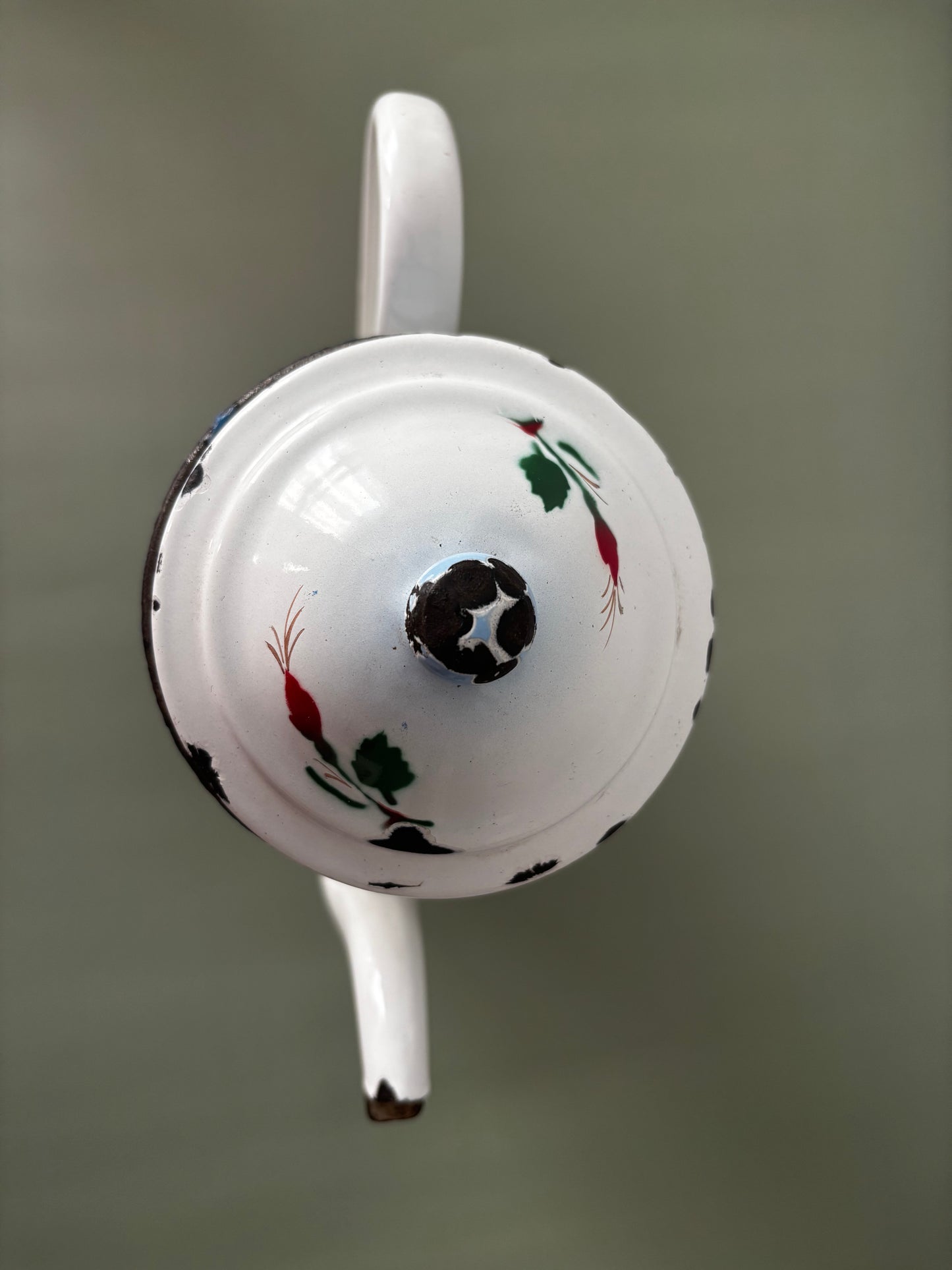 Cafetière émaillée décor fleuri Belles Trouvailles
