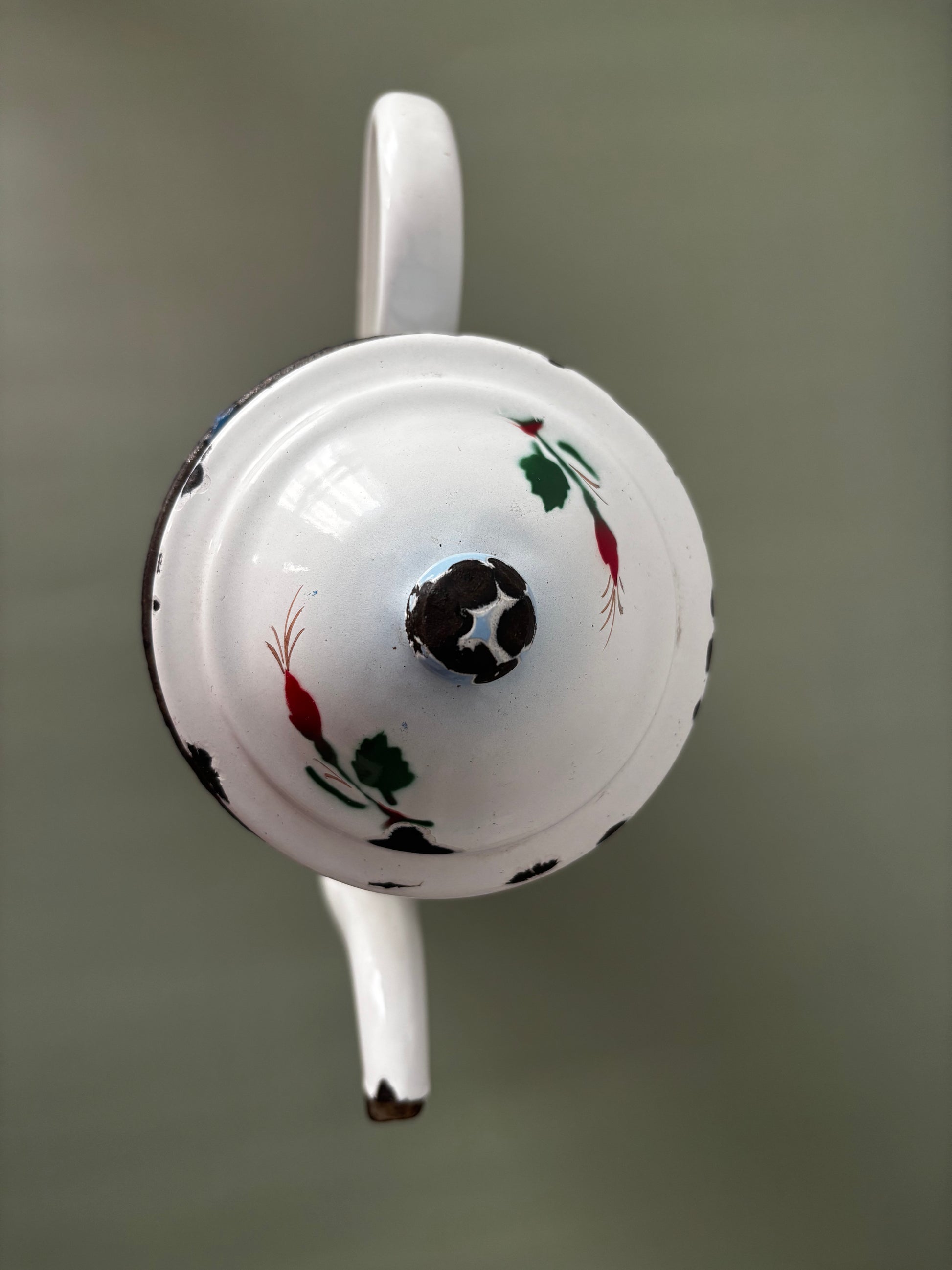 Cafetière émaillée décor fleuri Belles Trouvailles