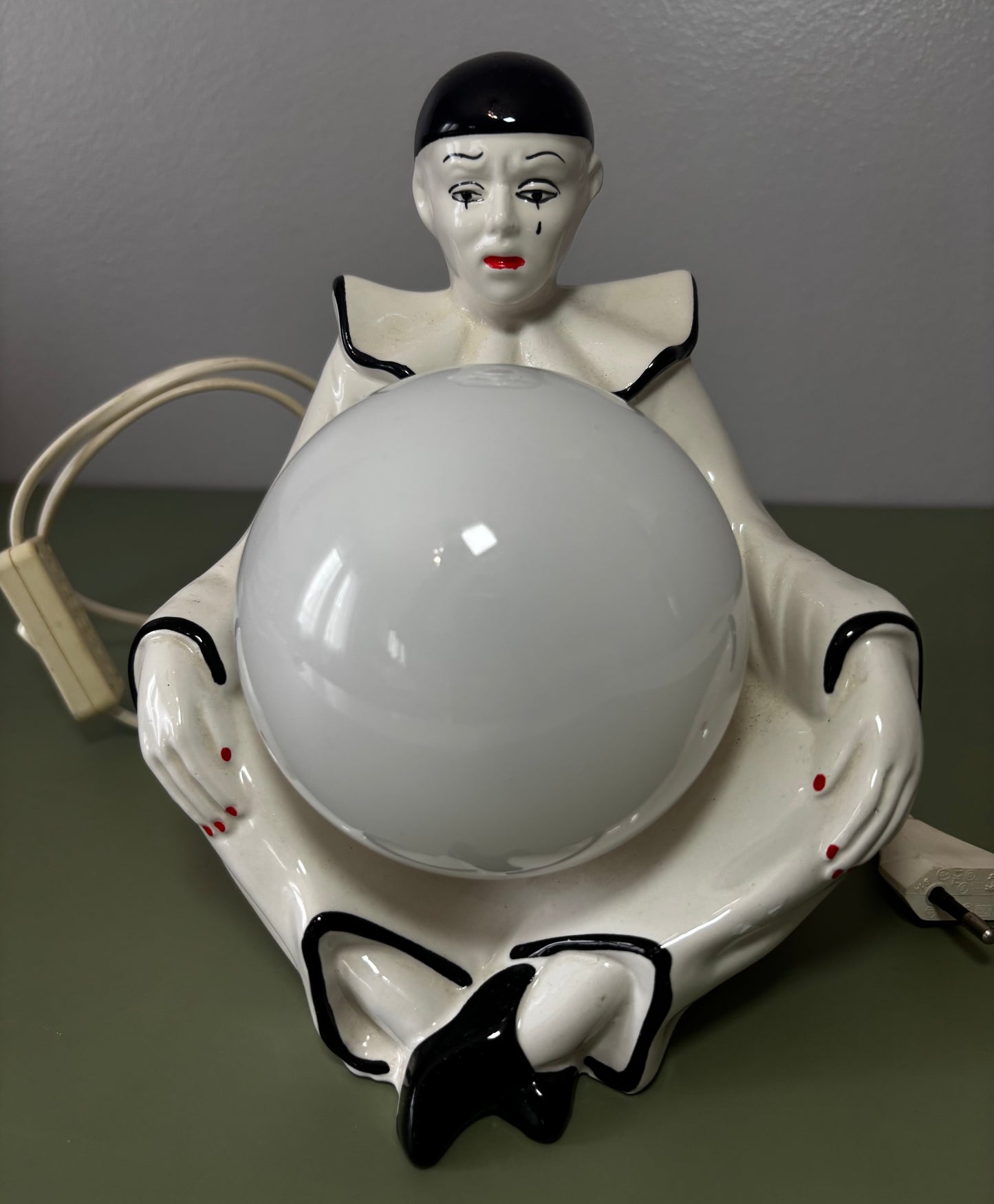 Lampe Pierrot en céramique