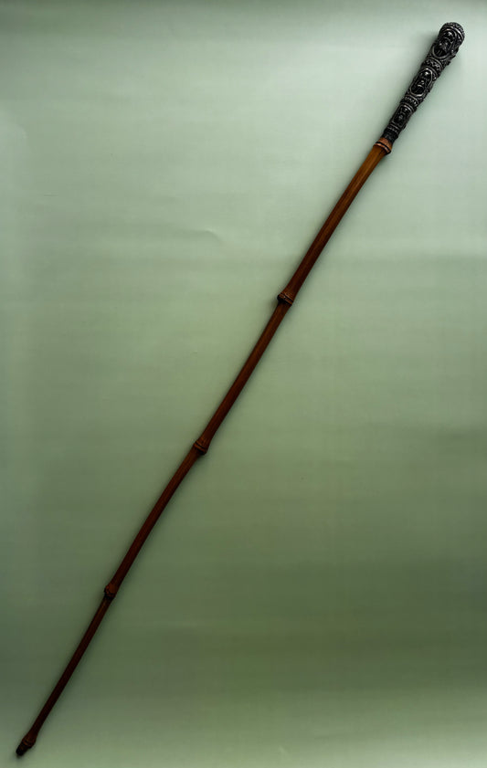 Canne de marche avec pommeau en argent