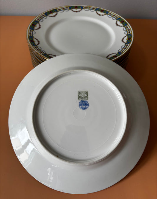 Assiettes à dessert Limoges Jean Boyer