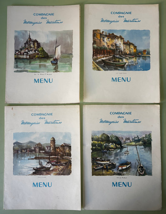 Lot de Menus 1964 Compagnie de Messageries Maritimes
