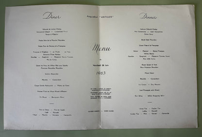 Lot de 4 Menus Compagnie Générale Transatlantique French Line