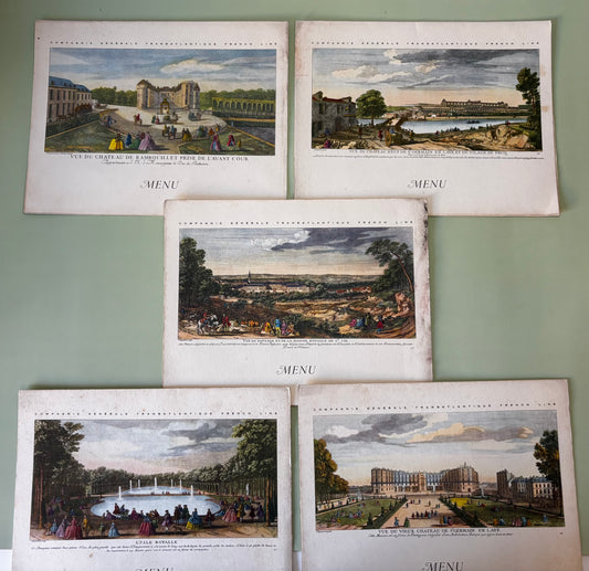 Lot de 5 Menus Compagnie Générale Transatlantique