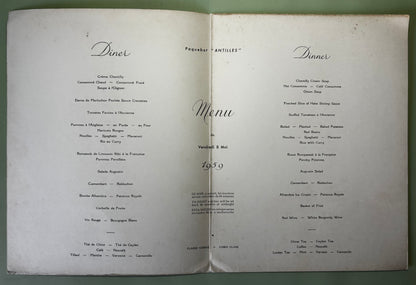 Lot de 5 Menus Compagnie Générale Transatlantique