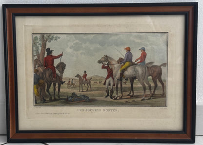 Gravure ancienne d'après Carle Vernet "Les Jockeys montés" - Darcis sculp