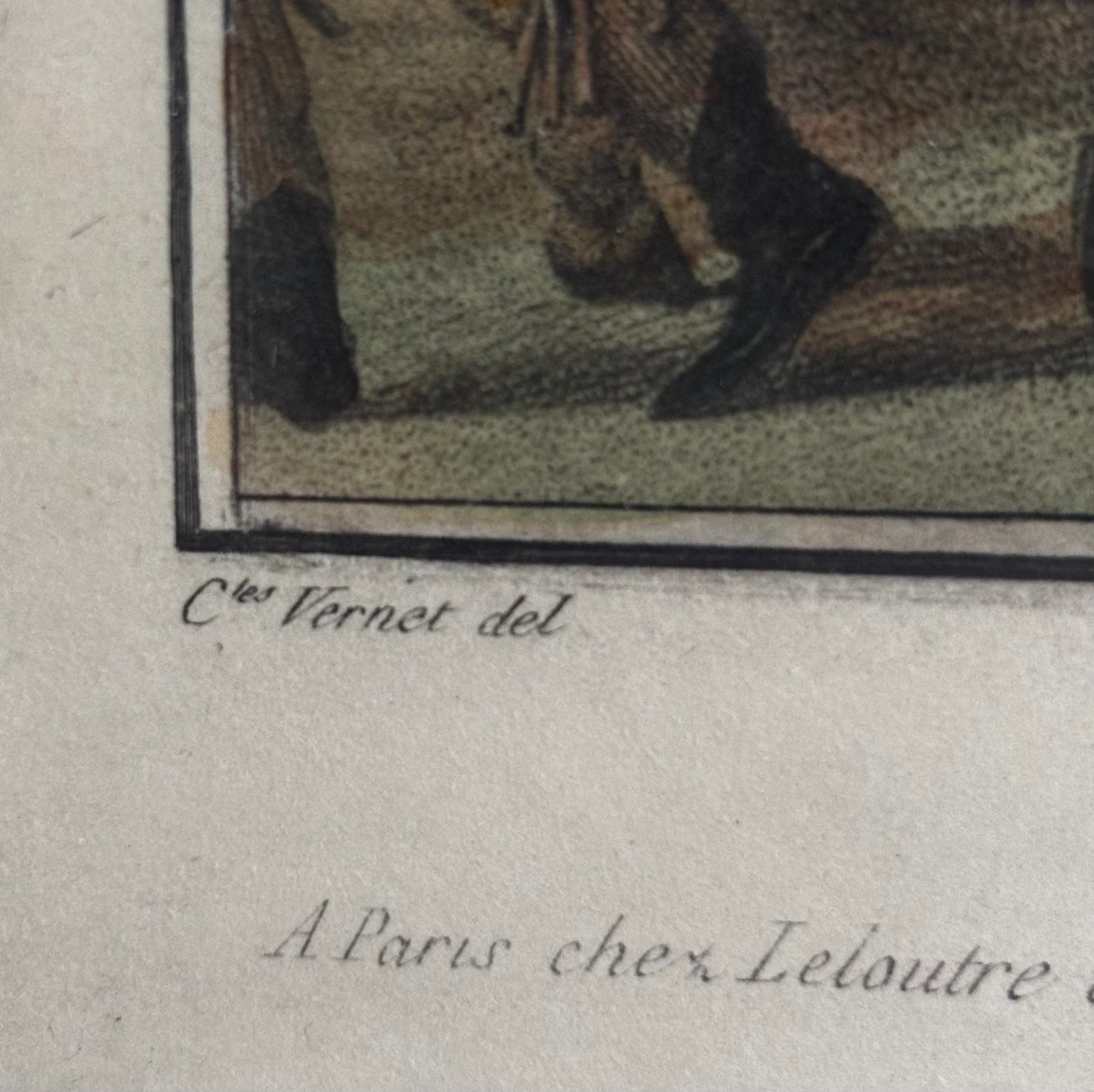 Gravure ancienne d'après Carle Vernet "Les Jockeys montés" - Darcis sculp
