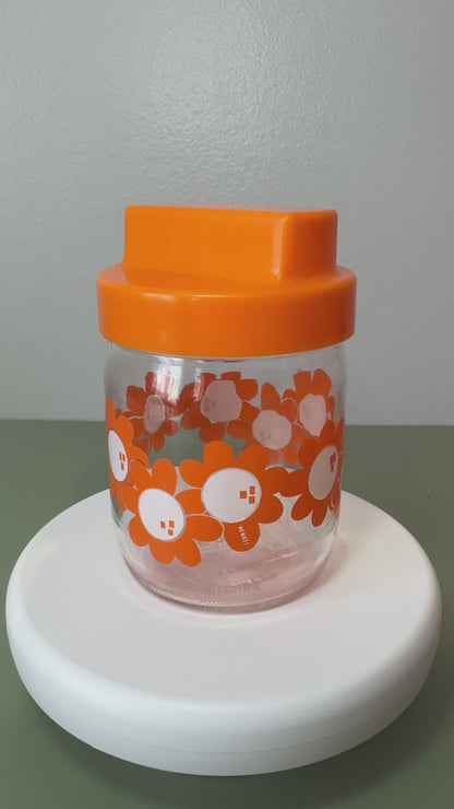 Lot de trois pots oranges vintage