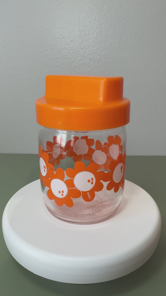 Lot de trois pots oranges vintage