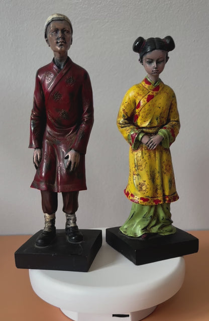 Couple Figurines Asiatiques