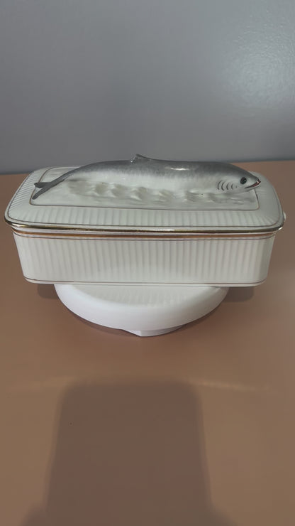Boîte à sardines en porcelaine
